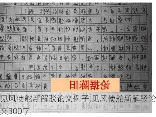 见风使舵新解驳论文例子,见风使舵新解驳论文300字