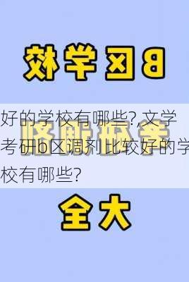 好的学校有哪些?,文学考研b区调剂比较好的学校有哪些?