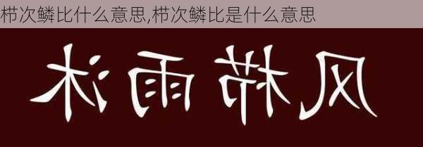 栉次鳞比什么意思,栉次鳞比是什么意思