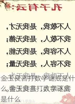 金玉良言打数字谜底是什么,金玉良言打数字谜底是什么