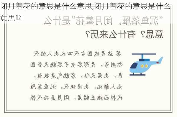 闭月羞花的意思是什么意思,闭月羞花的意思是什么意思啊