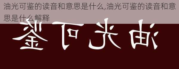 油光可鉴的读音和意思是什么,油光可鉴的读音和意思是什么解释