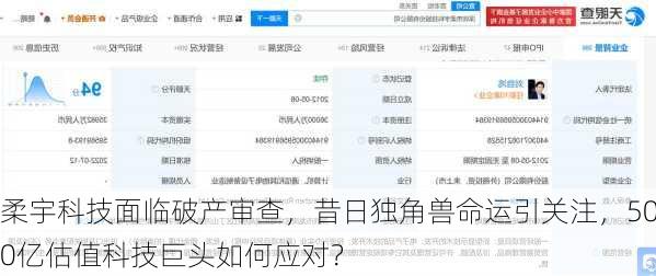 柔宇科技面临破产审查，昔日独角兽命运引关注，500亿估值科技巨头如何应对？