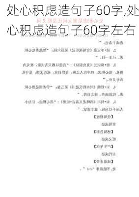 处心积虑造句子60字,处心积虑造句子60字左右