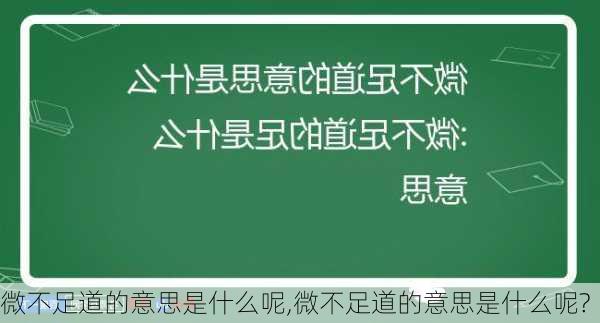 微不足道的意思是什么呢,微不足道的意思是什么呢?