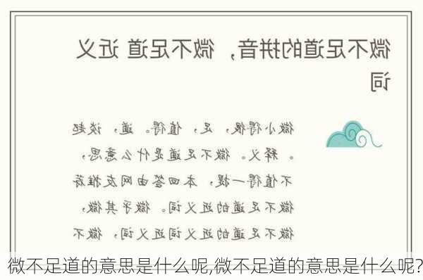 微不足道的意思是什么呢,微不足道的意思是什么呢?