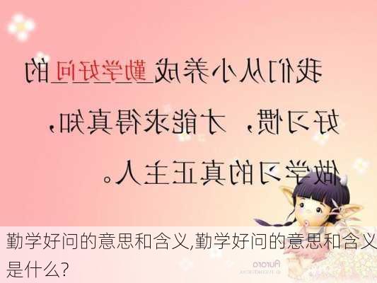 勤学好问的意思和含义,勤学好问的意思和含义是什么?