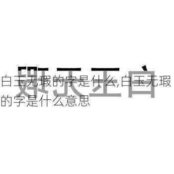 白玉无瑕的字是什么,白玉无瑕的字是什么意思