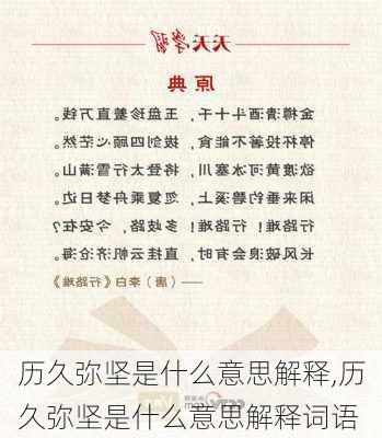 历久弥坚是什么意思解释,历久弥坚是什么意思解释词语