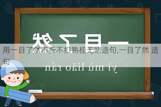 用一目了然不折不扣熟视无睹造句,一目了然 造句