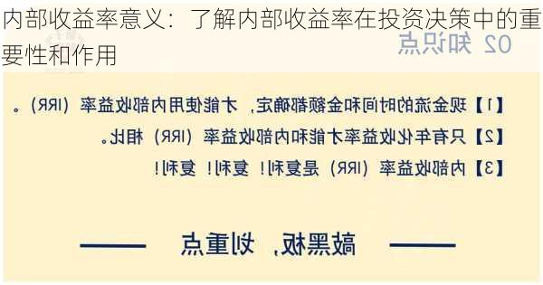 内部收益率意义：了解内部收益率在投资决策中的重要性和作用