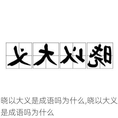 晓以大义是成语吗为什么,晓以大义是成语吗为什么