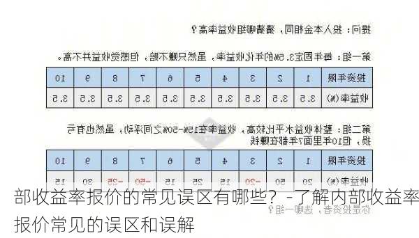 部收益率报价的常见误区有哪些？-了解内部收益率报价常见的误区和误解