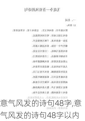 意气风发的诗句48字,意气风发的诗句48字以内