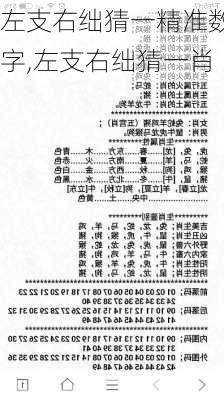 左支右绌猜一精准数字,左支右绌猜一肖