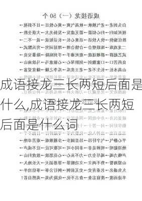 成语接龙三长两短后面是什么,成语接龙三长两短后面是什么词