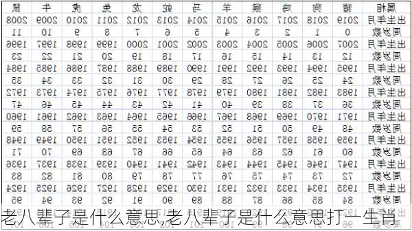 老八辈子是什么意思,老八辈子是什么意思打一生肖