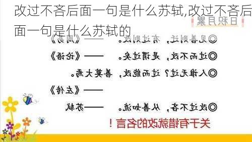 改过不吝后面一句是什么苏轼,改过不吝后面一句是什么苏轼的