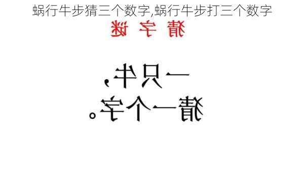 蜗行牛步猜三个数字,蜗行牛步打三个数字