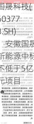 国晟科技(603778.SH)：安徽国晟新能源中标不低于5亿元项目