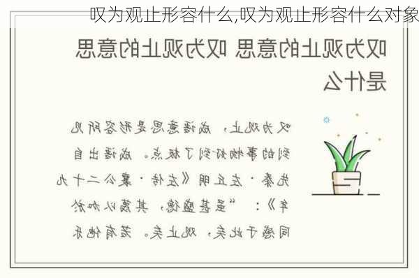 叹为观止形容什么,叹为观止形容什么对象