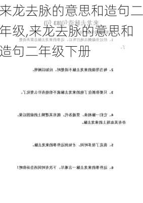 来龙去脉的意思和造句二年级,来龙去脉的意思和造句二年级下册