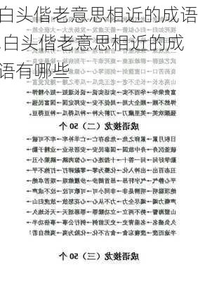 白头偕老意思相近的成语,白头偕老意思相近的成语有哪些