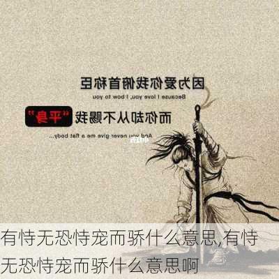 有恃无恐恃宠而骄什么意思,有恃无恐恃宠而骄什么意思啊