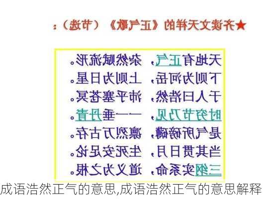 成语浩然正气的意思,成语浩然正气的意思解释