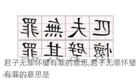 君子无罪怀璧有罪的意思,君子无罪怀璧有罪的意思是