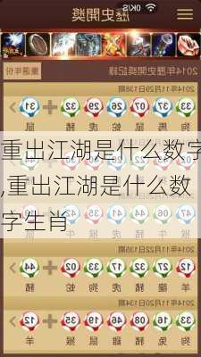 重出江湖是什么数字,重出江湖是什么数字生肖