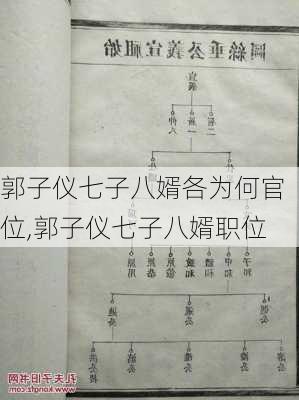 郭子仪七子八婿各为何官位,郭子仪七子八婿职位