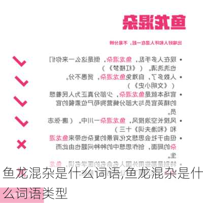 鱼龙混杂是什么词语,鱼龙混杂是什么词语类型