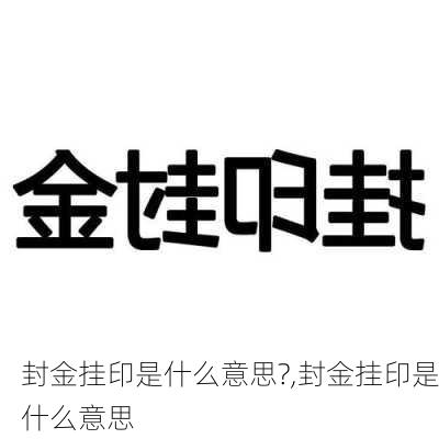 封金挂印是什么意思?,封金挂印是什么意思