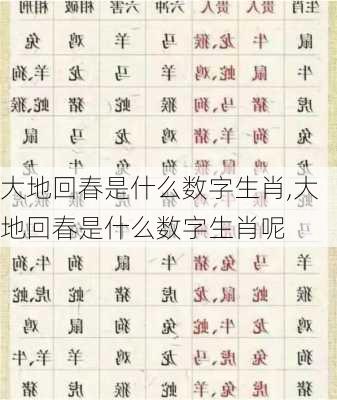 大地回春是什么数字生肖,大地回春是什么数字生肖呢