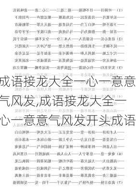 成语接龙大全一心一意意气风发,成语接龙大全一心一意意气风发开头成语