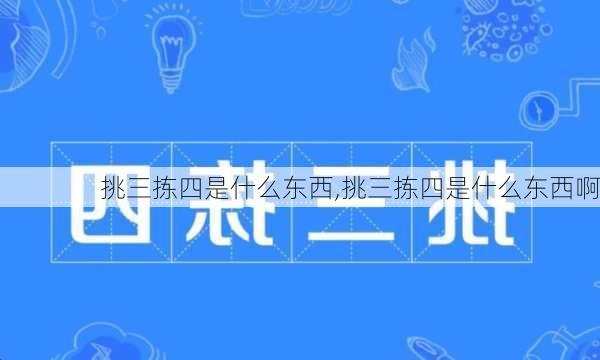 挑三拣四是什么东西,挑三拣四是什么东西啊