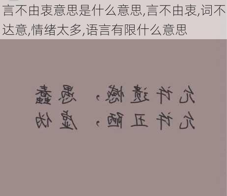 言不由衷意思是什么意思,言不由衷,词不达意,情绪太多,语言有限什么意思