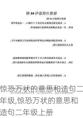 惊恐万状的意思和造句二年级,惊恐万状的意思和造句二年级上册