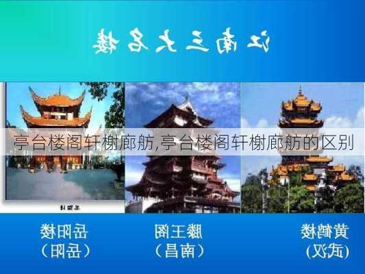 亭台楼阁轩榭廊舫,亭台楼阁轩榭廊舫的区别