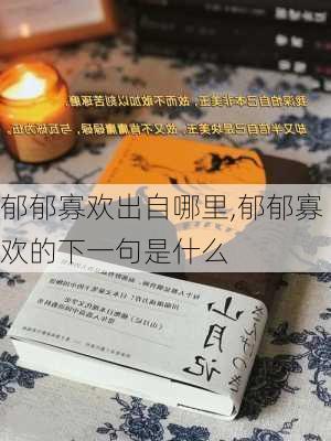 郁郁寡欢出自哪里,郁郁寡欢的下一句是什么