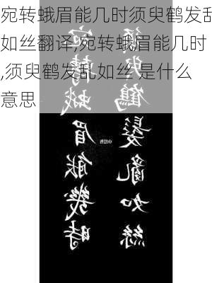 宛转蛾眉能几时须臾鹤发乱如丝翻译,宛转蛾眉能几时,须臾鹤发乱如丝 是什么意思