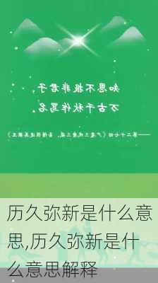 历久弥新是什么意思,历久弥新是什么意思解释