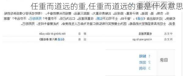 任重而道远的重,任重而道远的重是什么意思