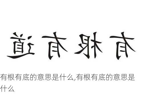 有根有底的意思是什么,有根有底的意思是什么