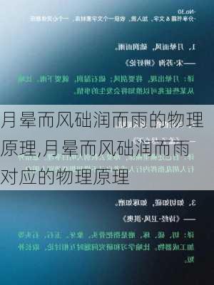 月晕而风础润而雨的物理原理,月晕而风础润而雨对应的物理原理