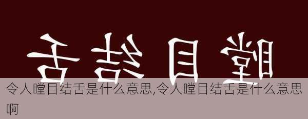 令人瞠目结舌是什么意思,令人瞠目结舌是什么意思啊