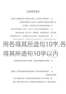 用各得其所造句10字,各得其所造句10字以内