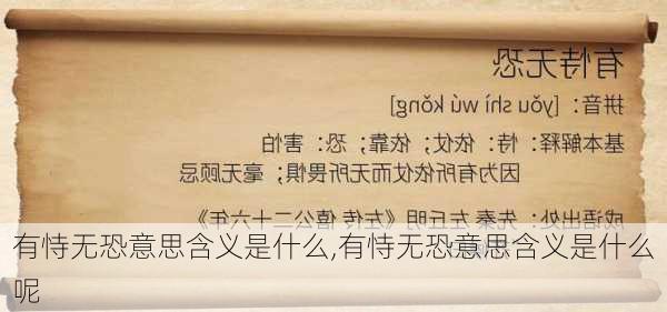 有恃无恐意思含义是什么,有恃无恐意思含义是什么呢