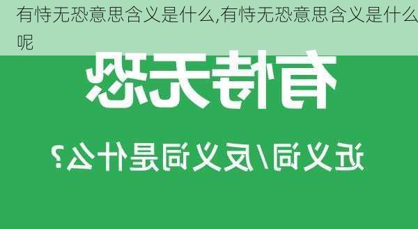 有恃无恐意思含义是什么,有恃无恐意思含义是什么呢